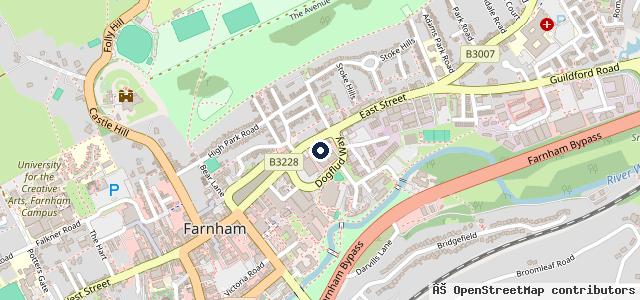 Map showing the location of MOTEST Farnham