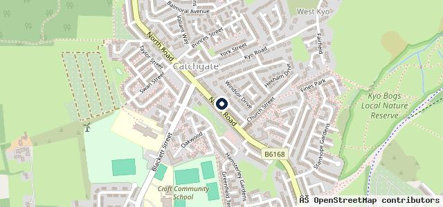 Map showing the location of North Road Garage