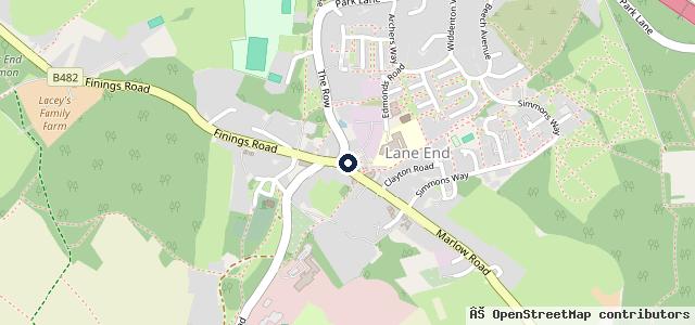 Map showing the location of North's Garage