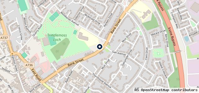 Map showing the location of Bank Street & North Newmoor Auto Clinic