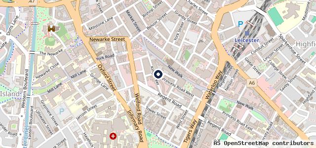 Map showing the location of Blue Peter Garage