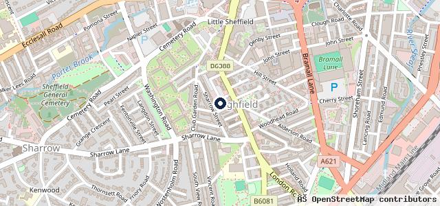 Map showing the location of Fast Fit Auto Centre Sheffield