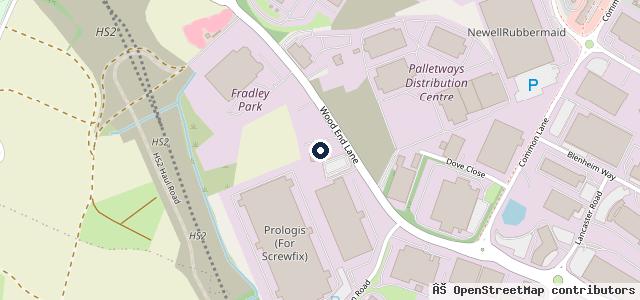 Map showing the location of Fradley Park
