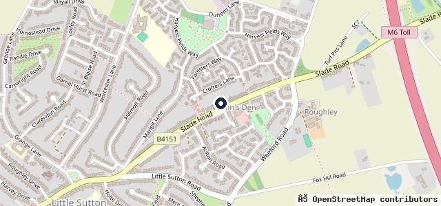 Map showing the location of Four Oaks Service Station