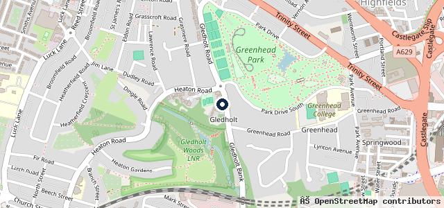 Map showing the location of Gledholt Garage