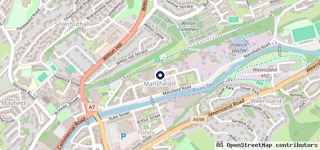 Map showing the location of Hawick Tyres