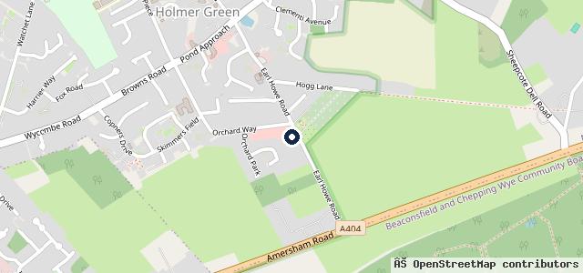 Map showing the location of Holmer Green Service Centre