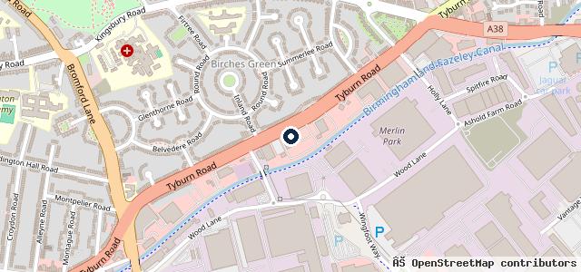 Map showing the location of Stratstone Land Rover Birmingham North
