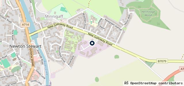 Map showing the location of Minnigaff MOT Centre