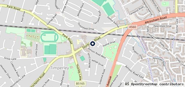 Map showing the location of Timperley Service Station