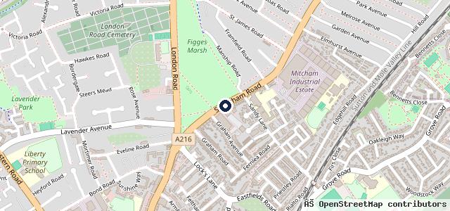 Map showing the location of Mitcham Service Station