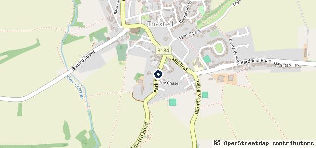 Map showing the location of Park Street Garage Thaxted