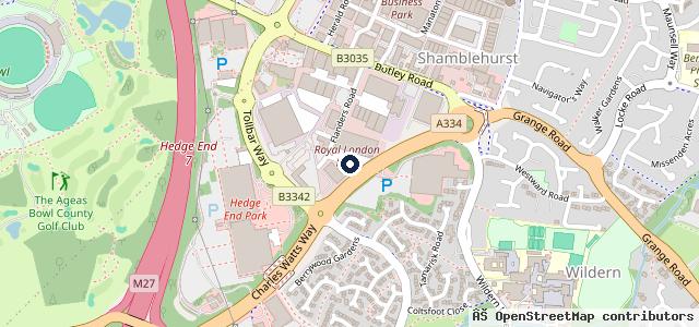 Map showing the location of Peter Cooper Volkswagen Hedge End Southampton