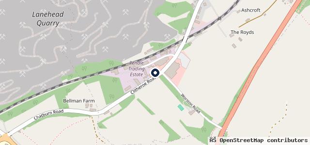 Map showing the location of Ribble valley chequered flag