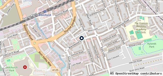 Map showing the location of Romford Auto Services
