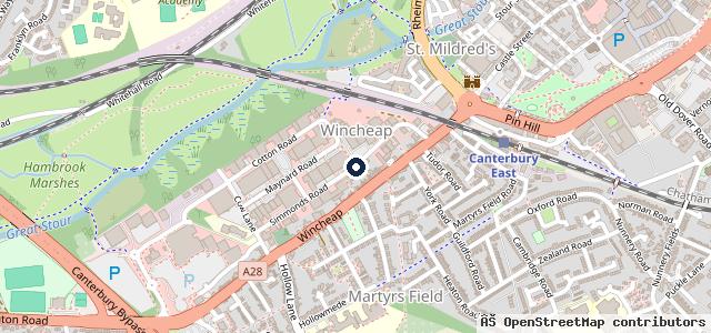 Map showing the location of Sams Garage
