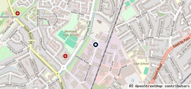 Map showing the location of MOTEST Epsom