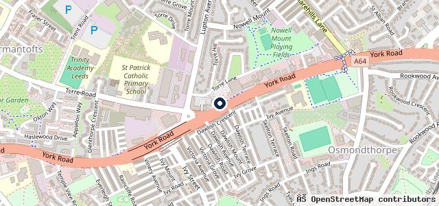 Map showing the location of Leeds Motorcycle M O T Centre