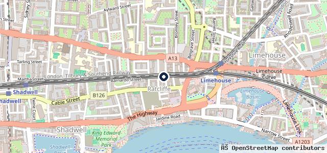 Map showing the location of Batmans Garage