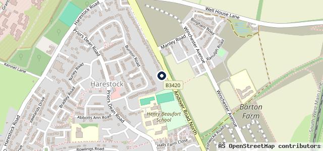 Map showing the location of Avenue Cars Winchester