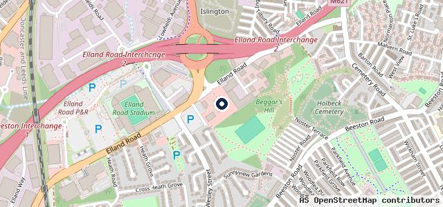 Map showing the location of Vertu Volkswagen Leeds