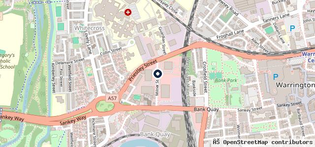 Map showing the location of Johnsons Volkswagen Warrington