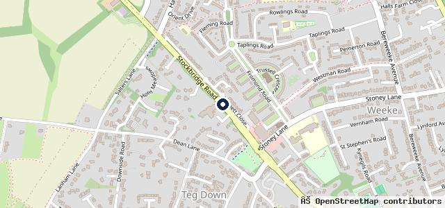Map showing the location of Winchester MOT Centre