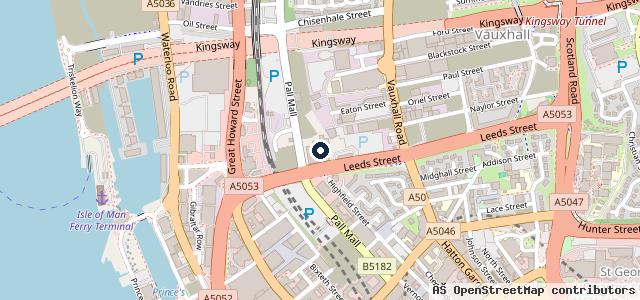 Map showing the location of Mercedes-Benz and smart of Liverpool