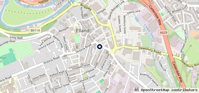 Map showing the location of Elland Cars