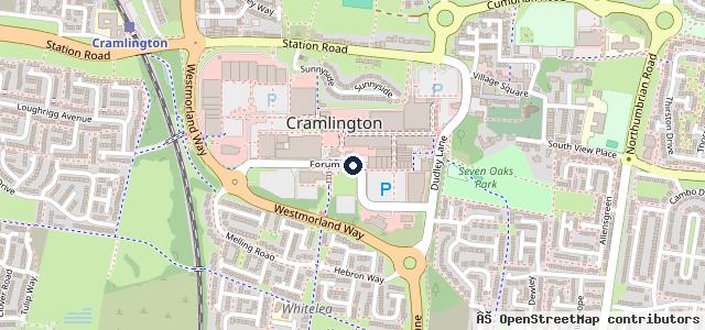 Map showing the location of Evans Halshaw Used Car Centre Cramlington