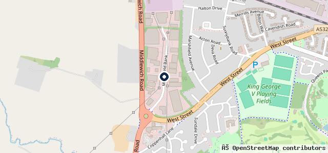 Map showing the location of Acorn Suzuki Crewe