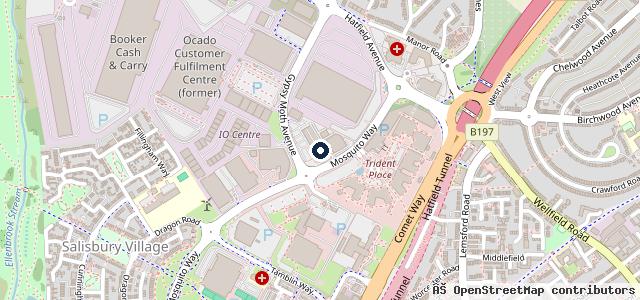 Map showing the location of Grange Land Rover Hatfield