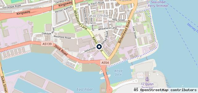 Map showing the location of Kelvin car and commercial LTD | Wallasey
