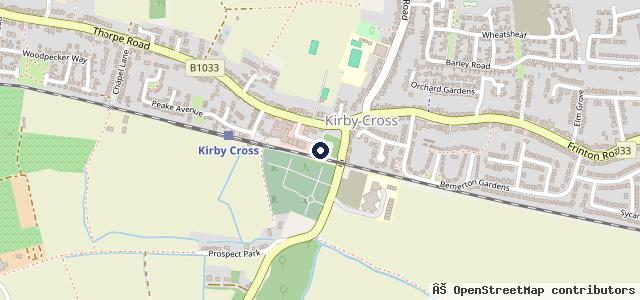 Map showing the location of Kirby Cross Motors Mechanic Garage Services
