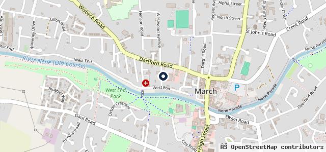 Map showing the location of Adam's Tyre and MOT centre