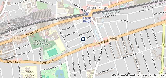 Map showing the location of Looker's Garage