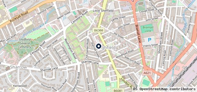 Map showing the location of Fast Fit Auto Centre Sheffield