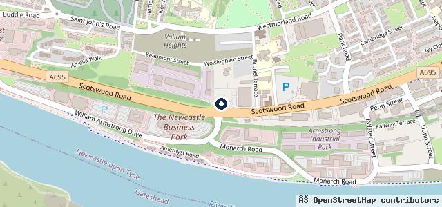 Map showing the location of Newcastle Audi