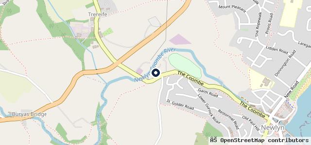 Map showing the location of Newlyn Tyres