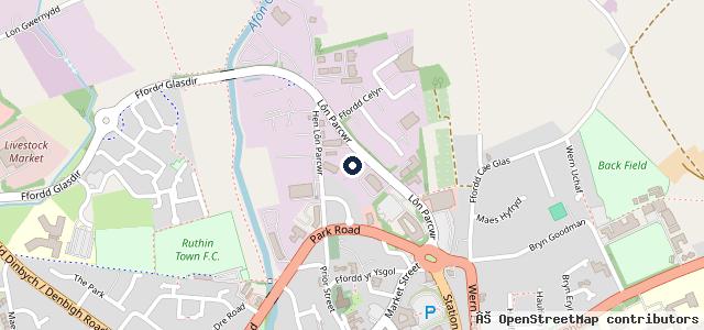 Map showing the location of HiQ Tyres & Autocare Ruthin