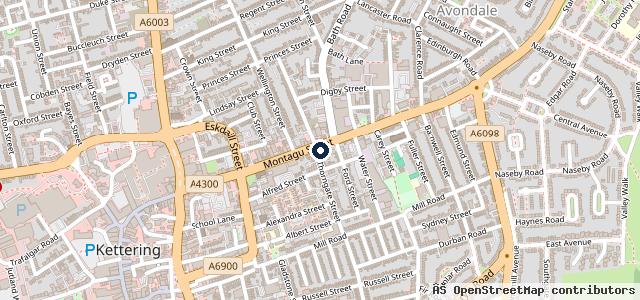 Map showing the location of Selecta Tyre - Kettering Montagu Street - Team Protyre