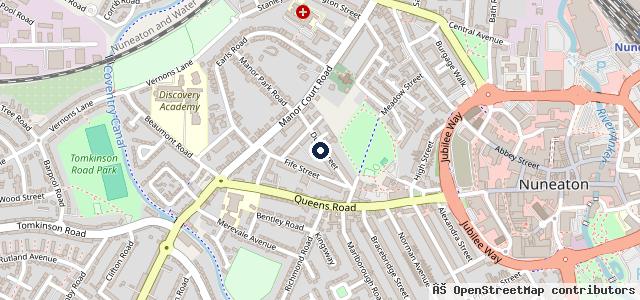 Map showing the location of Nuneaton Exhaust Centre