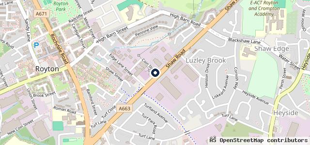 Map showing the location of OTR Service and Mot Centre