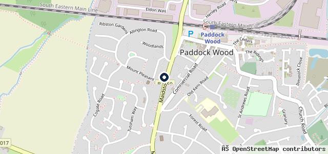 Map showing the location of Paddock Wood Auto Repairs