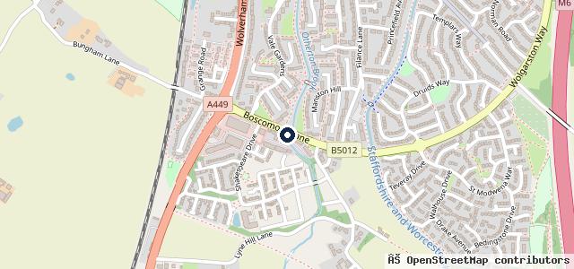 Map showing the location of Penkridge Tyre & Exhaust Service