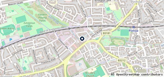 Map showing the location of Pinhoe Garage