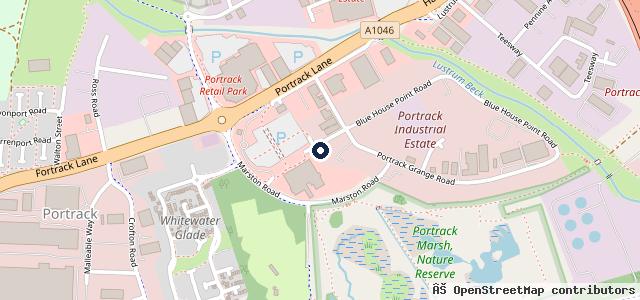 Map showing the location of Portrack Test Centre