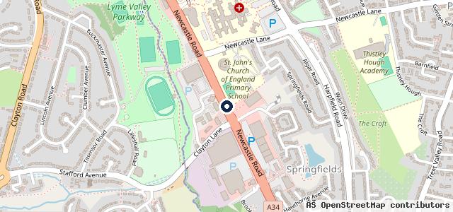 Map showing the location of Tesco Superstore
