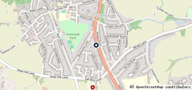 Map showing the location of Sheffield Car Centre