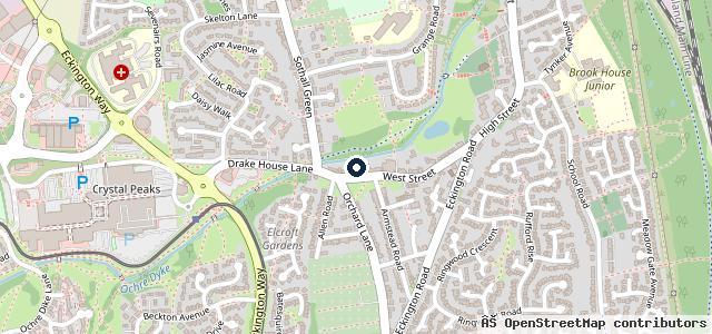 Map showing the location of Sothall Garage